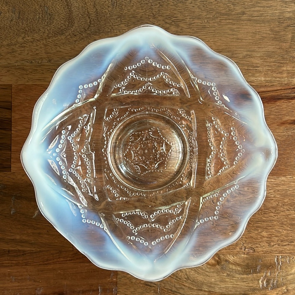 Vtg Northwood Jefferson Opalescent Victorian Beaded Plate
